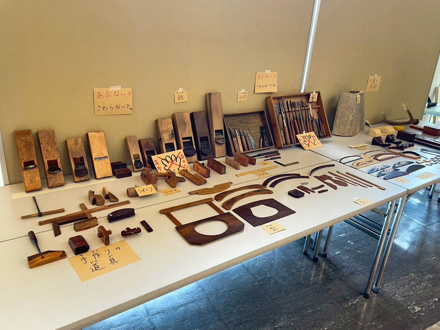 箏の製造道具の展示